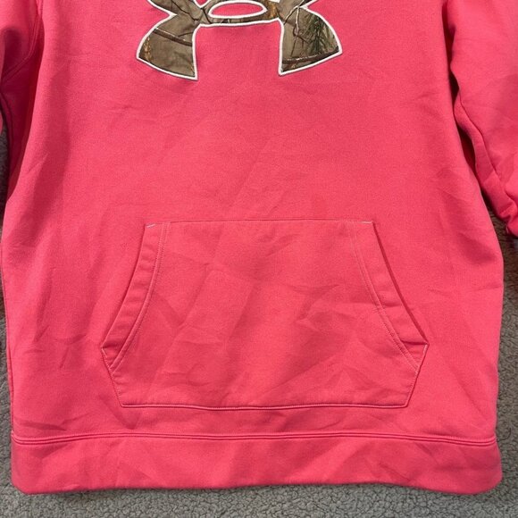 Under Armour Storm Hoodie Women’s‎ Medium Semi-Fitted Pink Camouflage Sweater - Picture 2 of 12